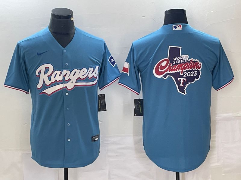 Men Texas Rangers Blank Light Blue Game Nike 2023 MLB Jersey style 2->texas rangers->MLB Jersey